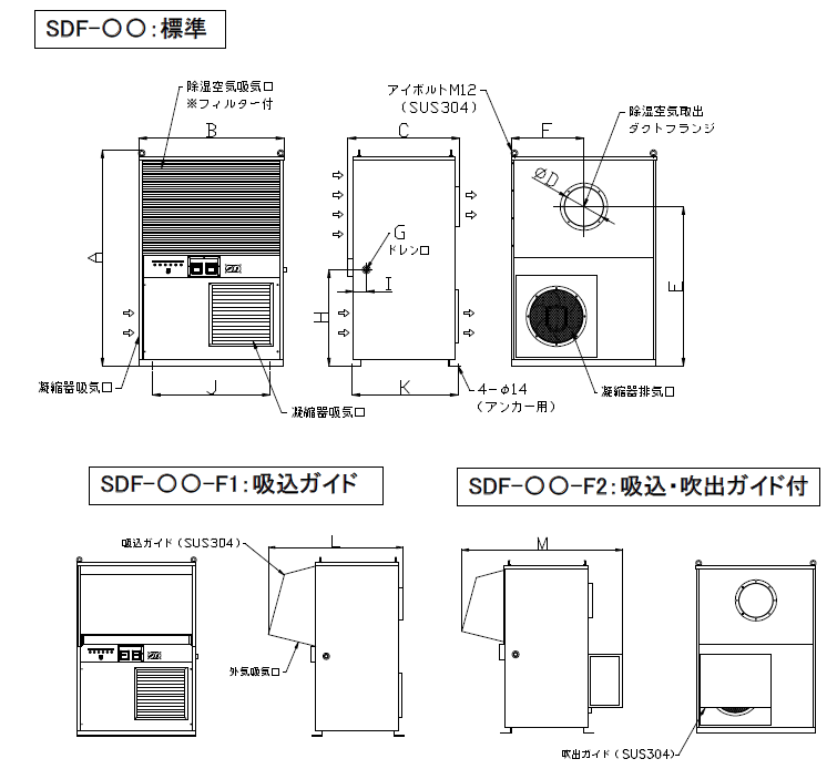 スペースドライヤーFシリーズ外形図